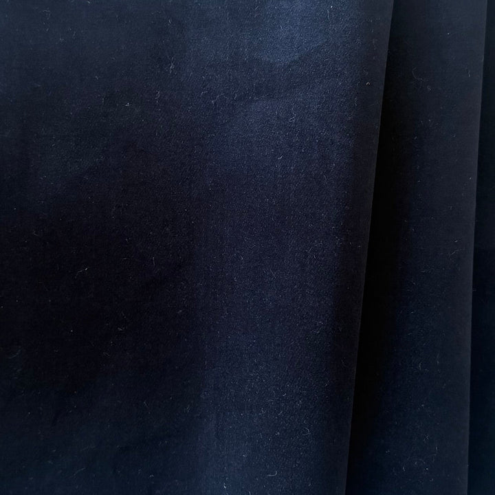 High-End Rich Navy with Denim Backing Stretch Cotton Blend Velvet (Made in Italy)