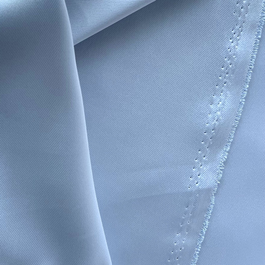 Ephemeral Uranian Blue Double-Sided Polyester Satin Twill (Made in Korea)