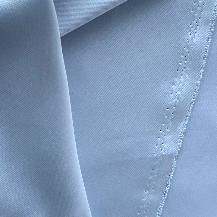 Ephemeral Uranian Blue Double-Sided Polyester Satin Twill (Made in Korea)