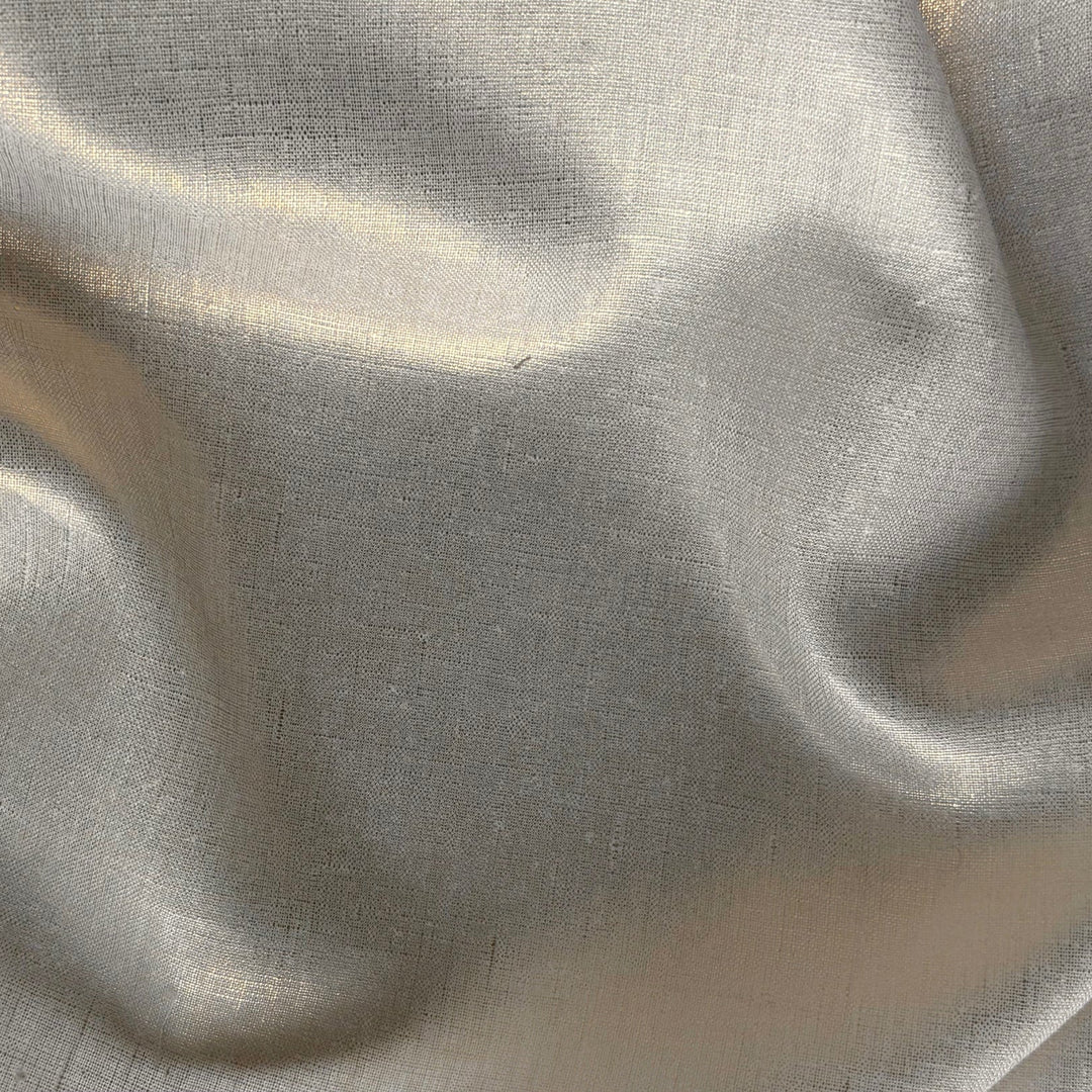 Lighter-Weight Gold Metallic on Pale Ivory Linen (Made in Lithuania)