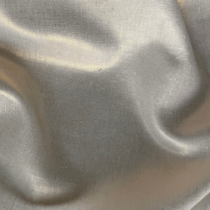 Lighter-Weight Gold Metallic on Pale Ivory Linen (Made in Lithuania)