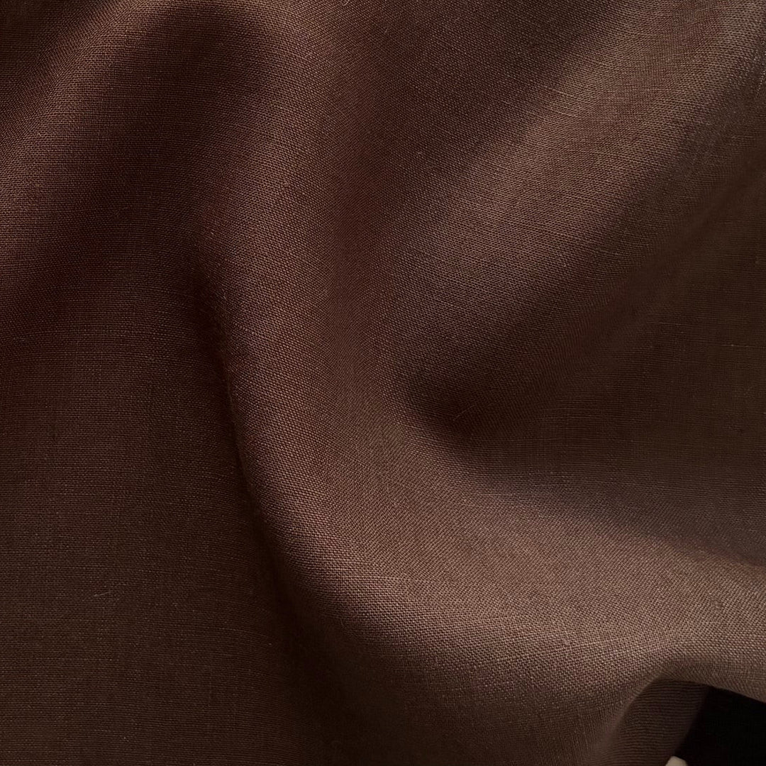 Mid-Weight Chocolate Truffle Brown Linen (Made in Lithuania)