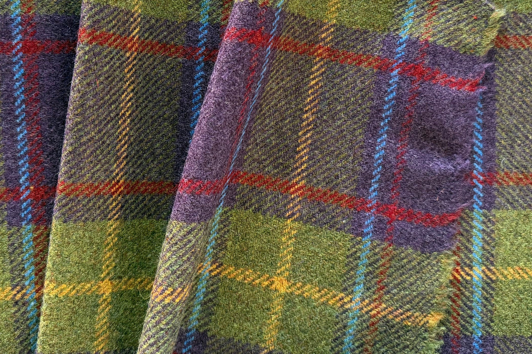 Mossy Plum Soft Shetland Wool Plaid (Made in Ireland)