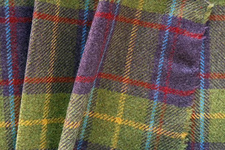 Mossy Plum Soft Shetland Wool Plaid (Made in Ireland)