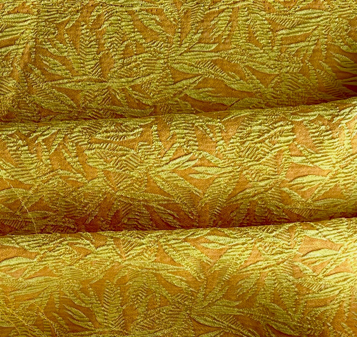 Elegant Marigold Bamboo Stretch Rayon Viscose Blend Brocade (Made in Italy)
