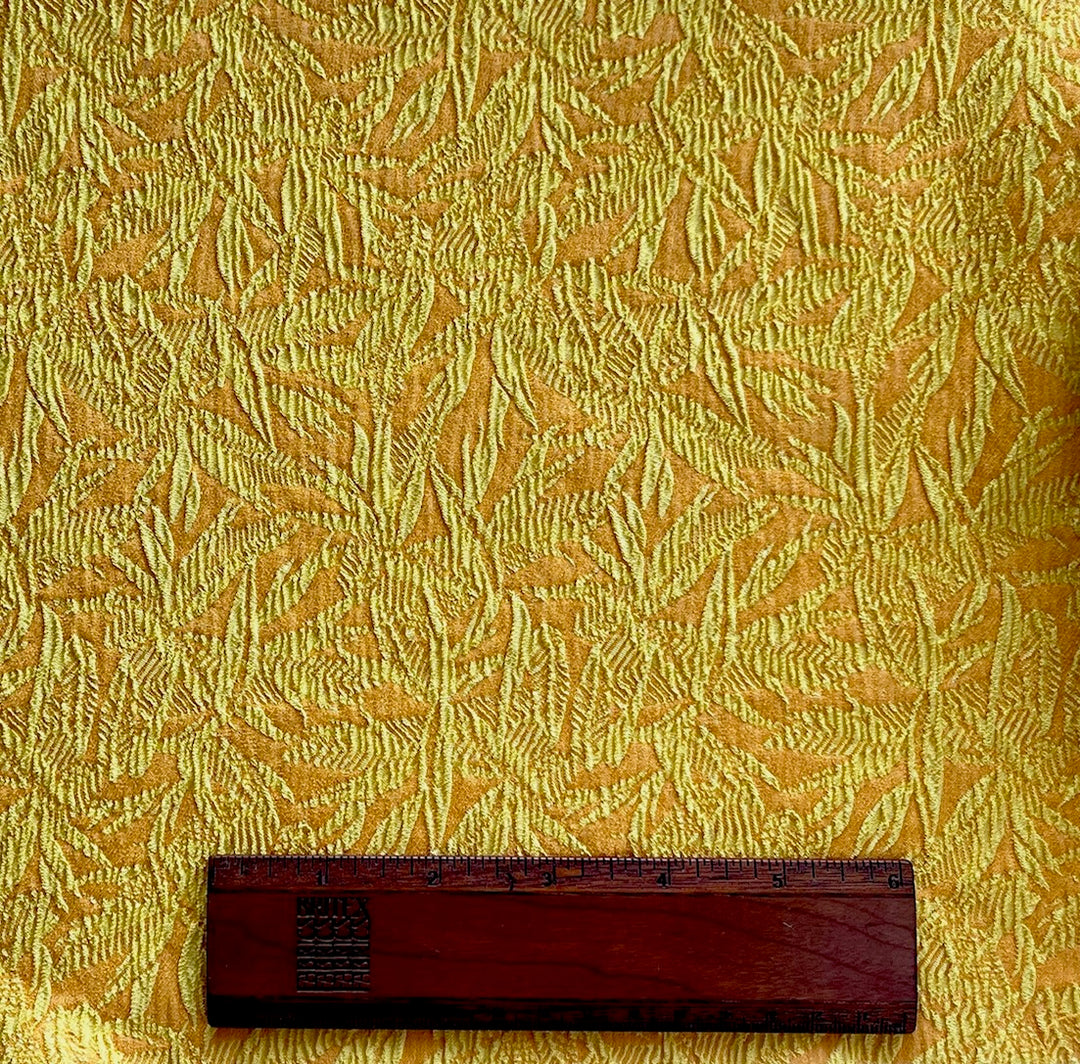 Elegant Marigold Bamboo Stretch Rayon Viscose Blend Brocade (Made in Italy)