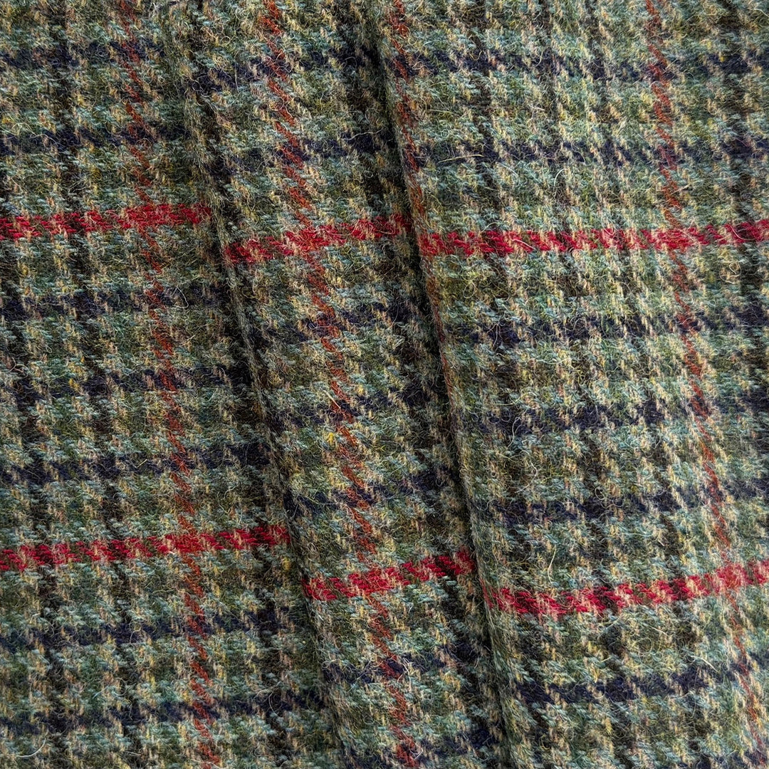 Sublime Sage Green Rustic Shetland Wool Plaid (Made in Ireland)