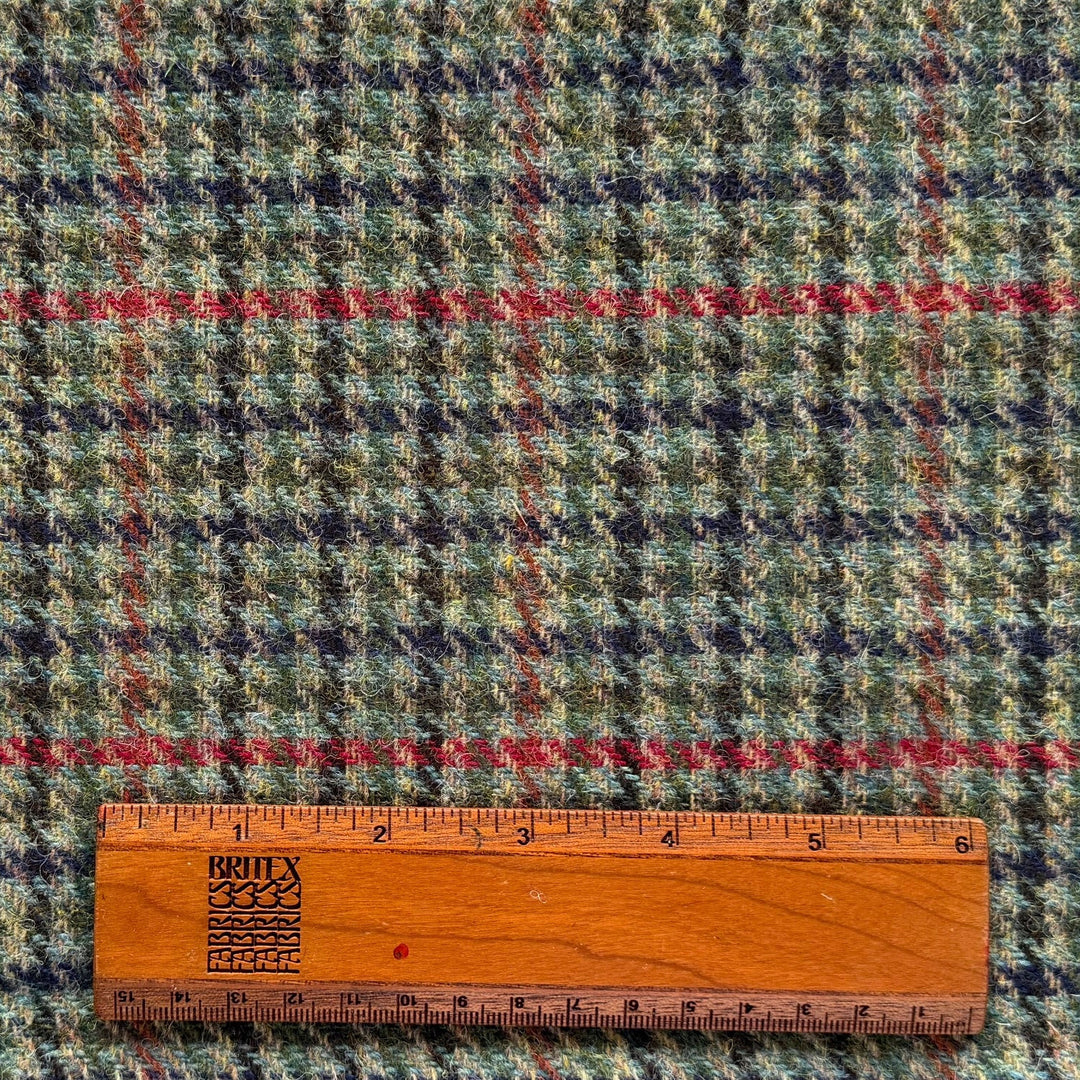 Sublime Sage Green Rustic Shetland Wool Plaid (Made in Ireland)