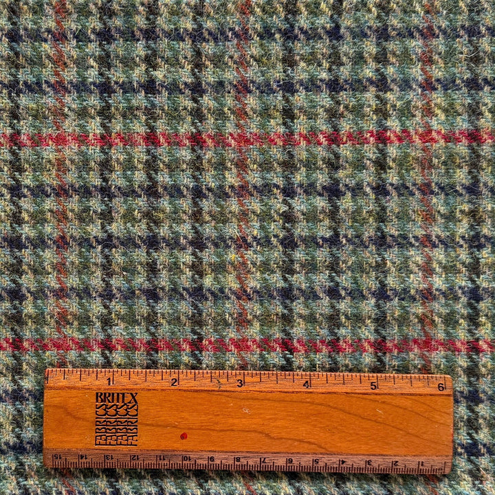 Sublime Sage Green Rustic Shetland Wool Plaid (Made in Ireland)