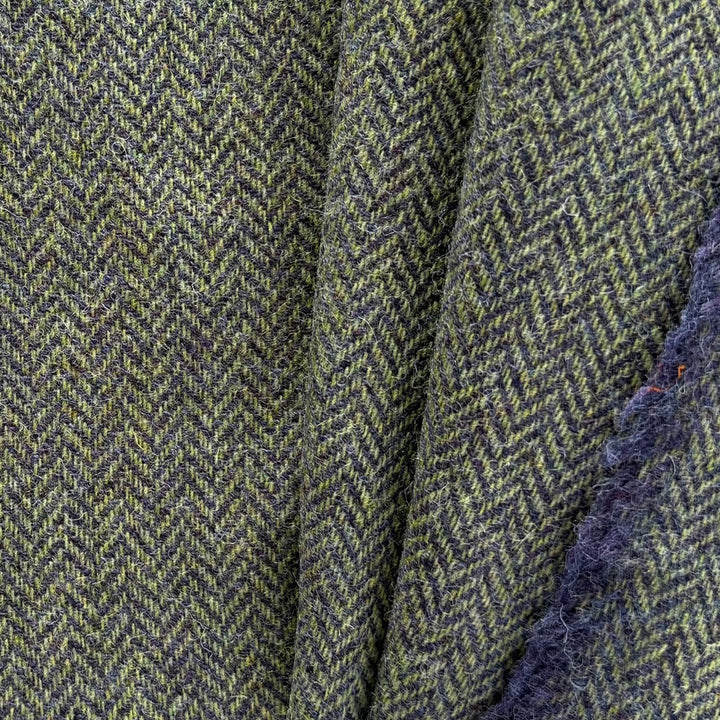 Crocodile & Eggplant Herringbone Wool (Made in Ireland)