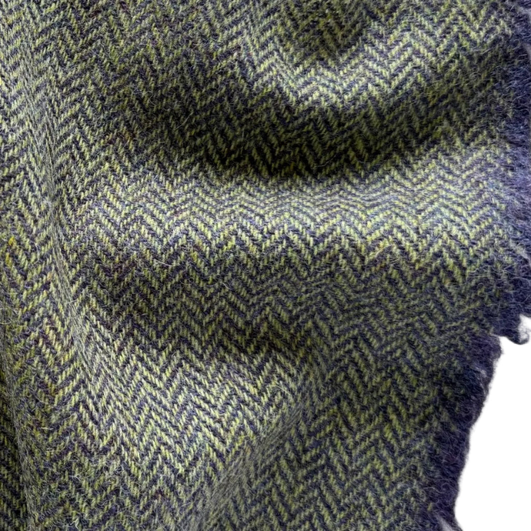 Crocodile & Eggplant Herringbone Wool (Made in Ireland)