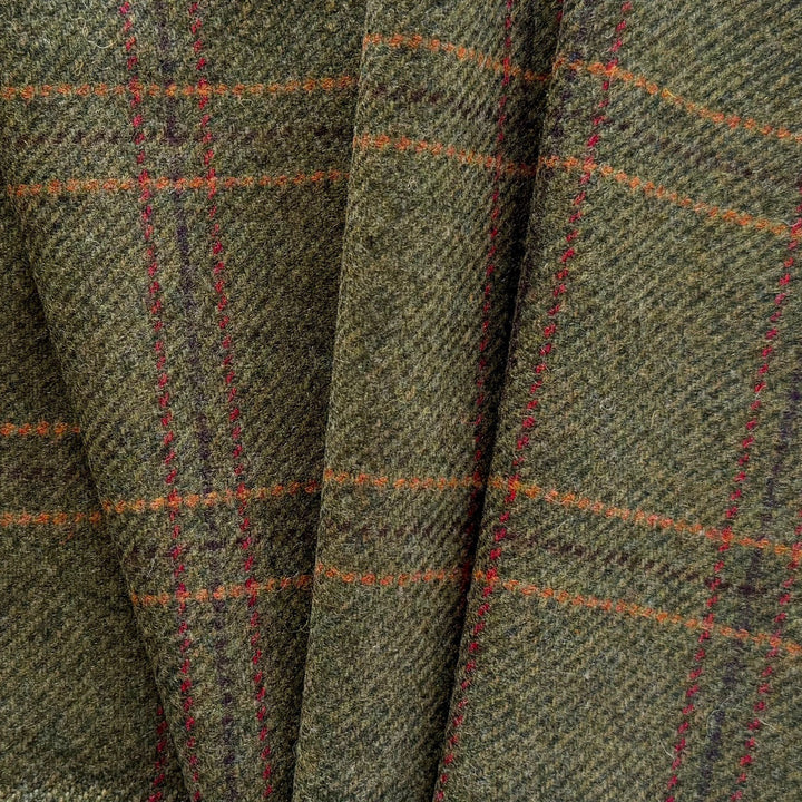 Artichoke & Charcoal Plaid Wool Twill (Made in Ireland)