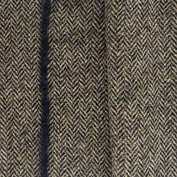Oatmeal & Soft Black Mélange Wool Herringbone (Made in Ireland)