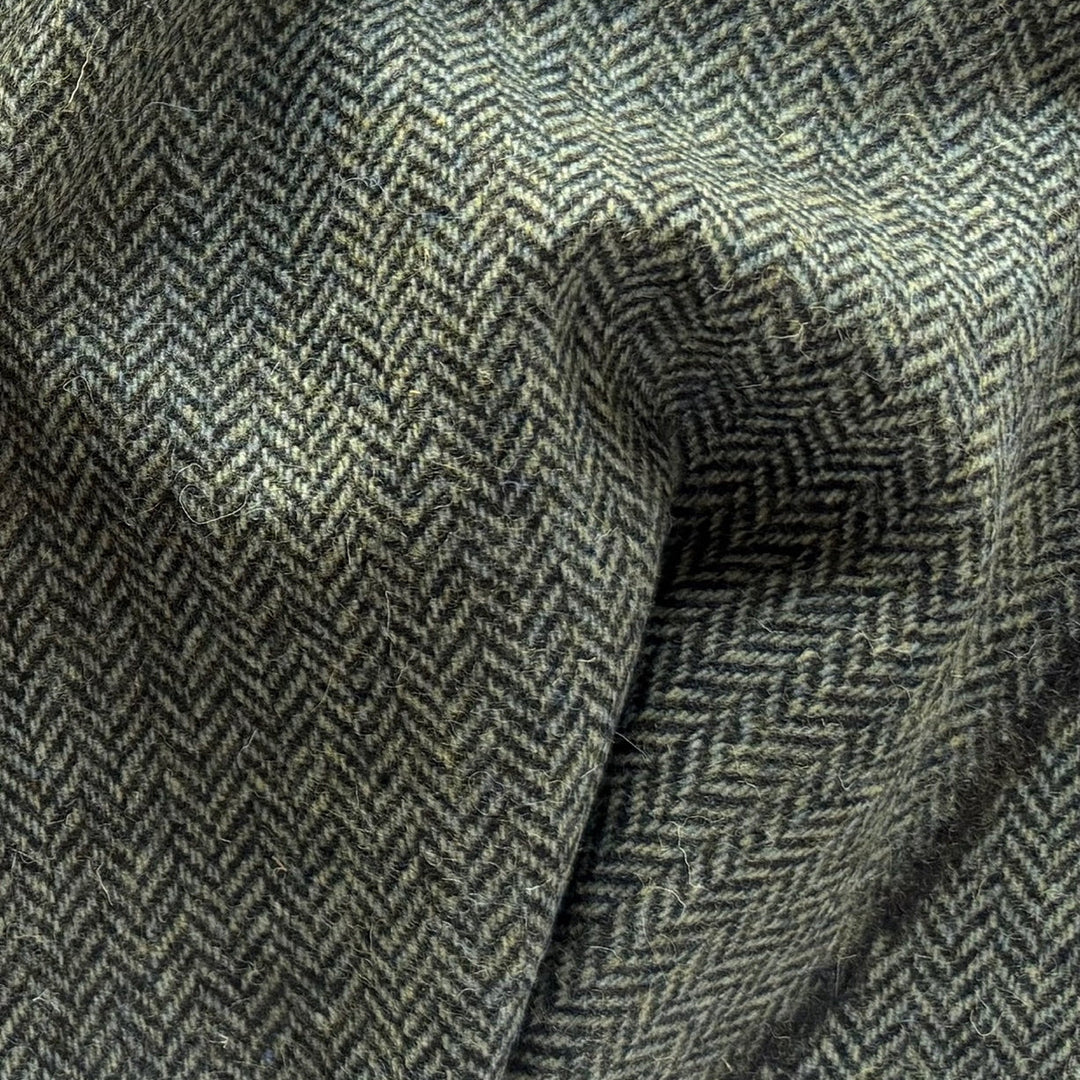 Aquamarine, Algae & Soft Storm Cloud Wool Herringbone (Made in Ireland)