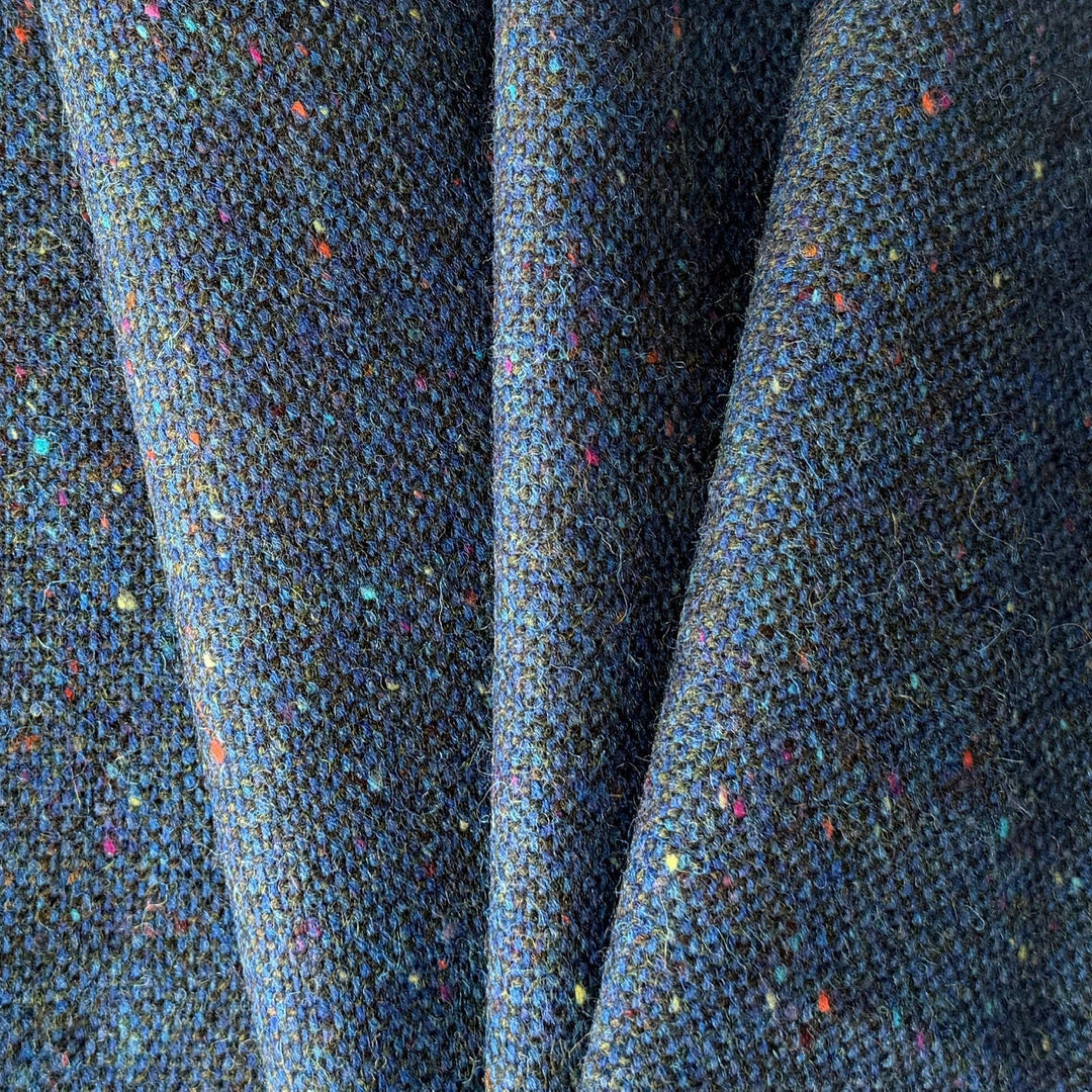 Royal Blue & Midnight Olive Wool Tweed (Made in Ireland)