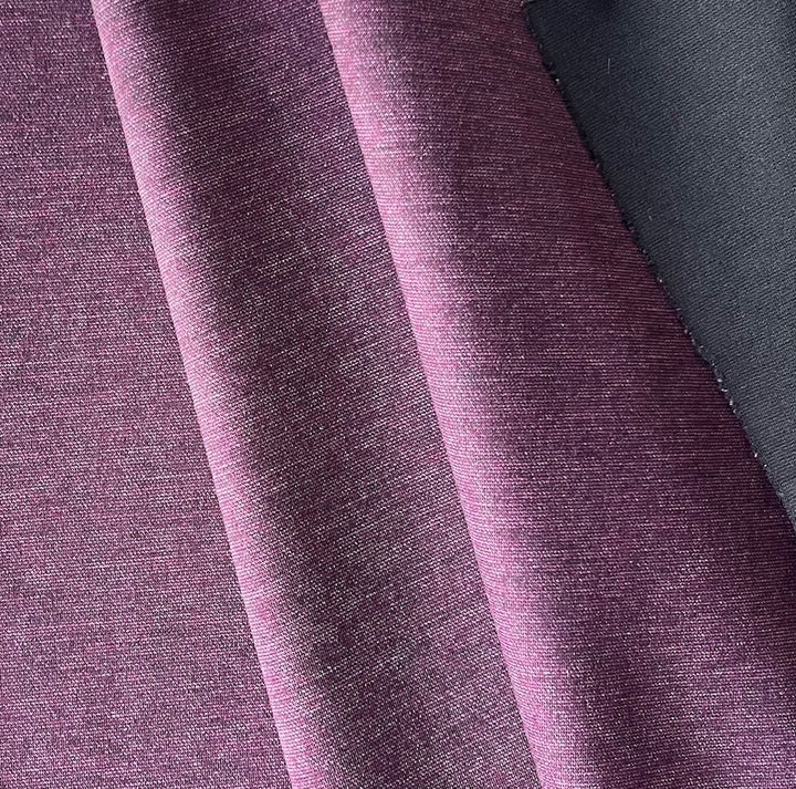 Heathered Boysenberry  Rayon Viscose Blend Ponte Double-Knit (Made in Italy)