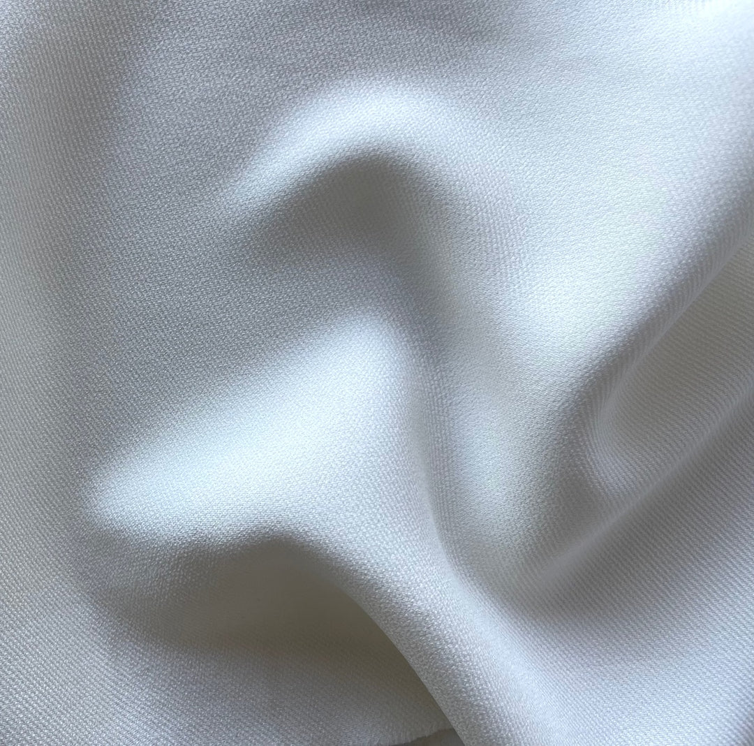 High-End Puffball White Rayon Viscose Twill (Made in Italy)