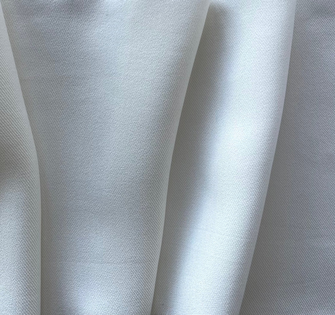 High-End Puffball White Rayon Viscose Twill (Made in Italy)