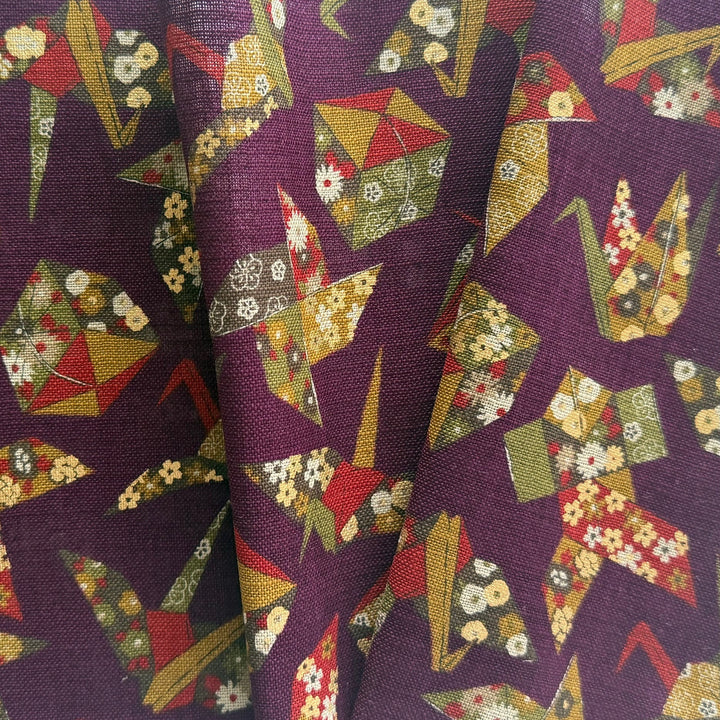 Golden Harmony Origami Purple Homespun Quilting Cotton (Made in Japan)