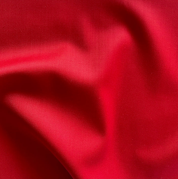 Lipstick Red Selvedged 150s Wool Suiting  (Made in Italy)