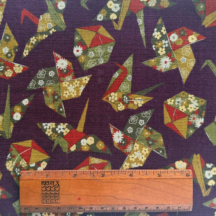 Golden Harmony Origami Purple Homespun Quilting Cotton (Made in Japan)