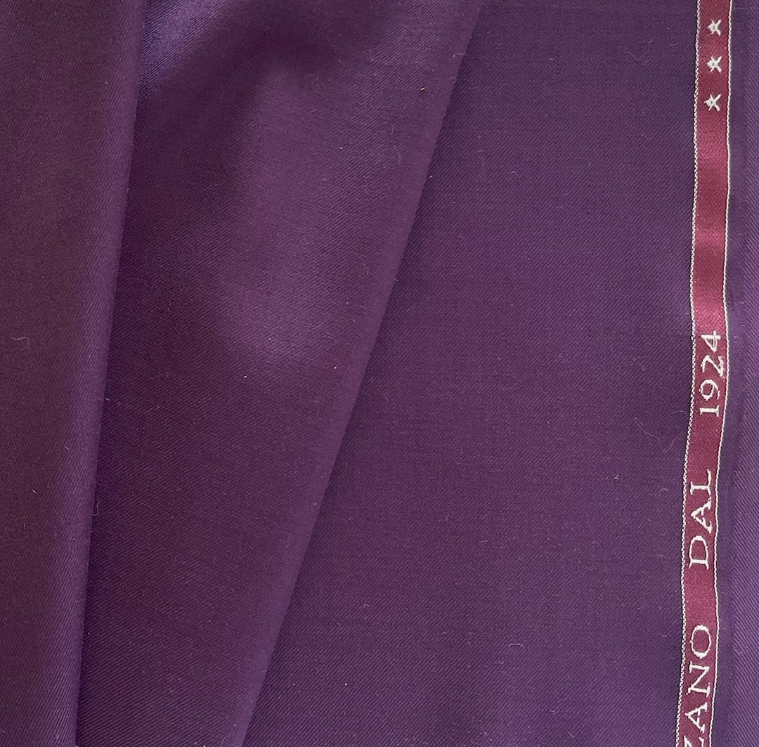 Lanificio DAL 1924 Juicy Plum Selvedged Wool Twill Suiting (Made in Italy)
