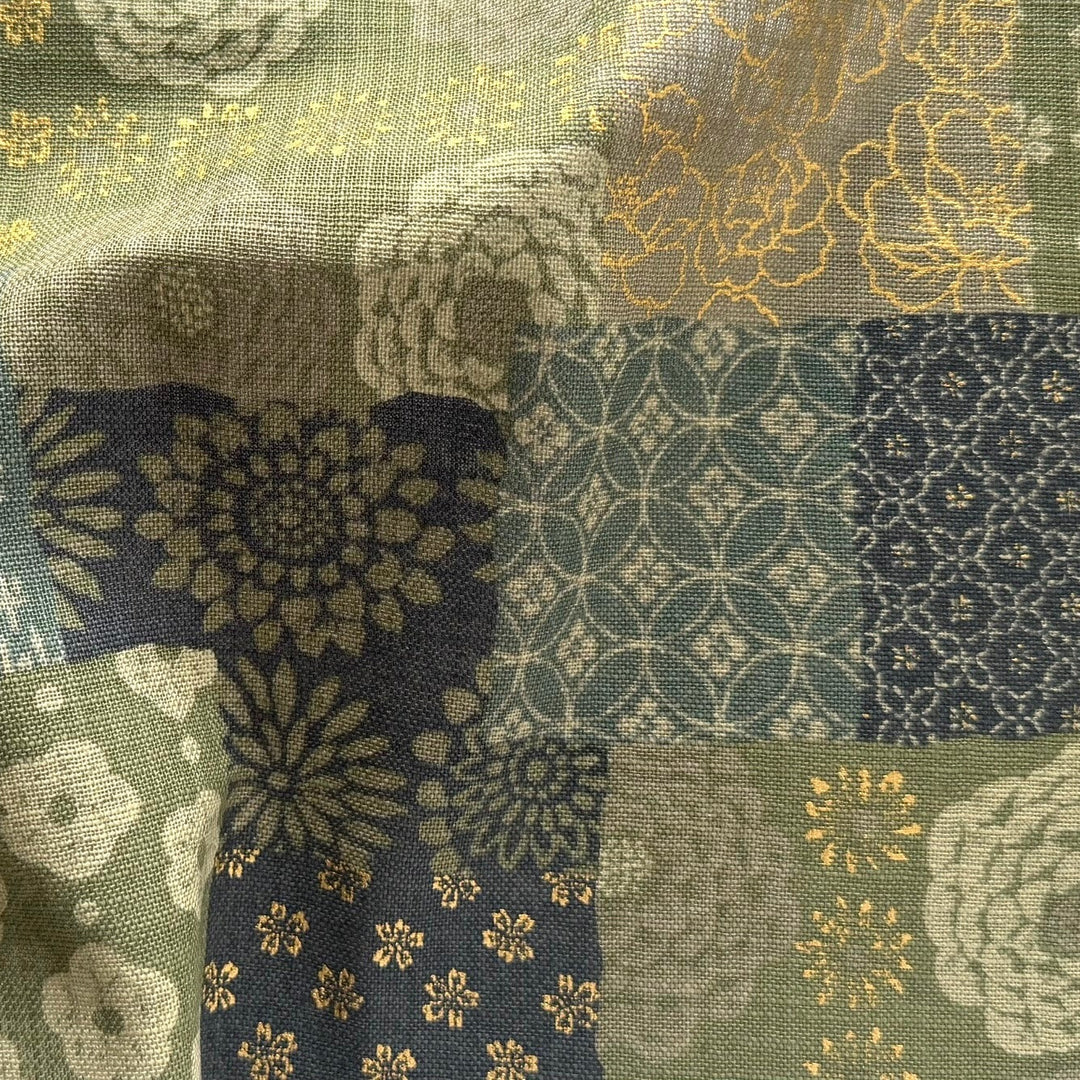 Boro Patchwork Sage Homespun Quilting Cotton (Made in Japan)