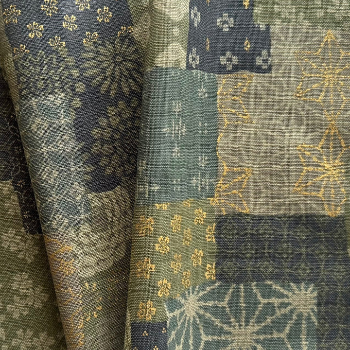 Boro Patchwork Sage Homespun Quilting Cotton (Made in Japan)