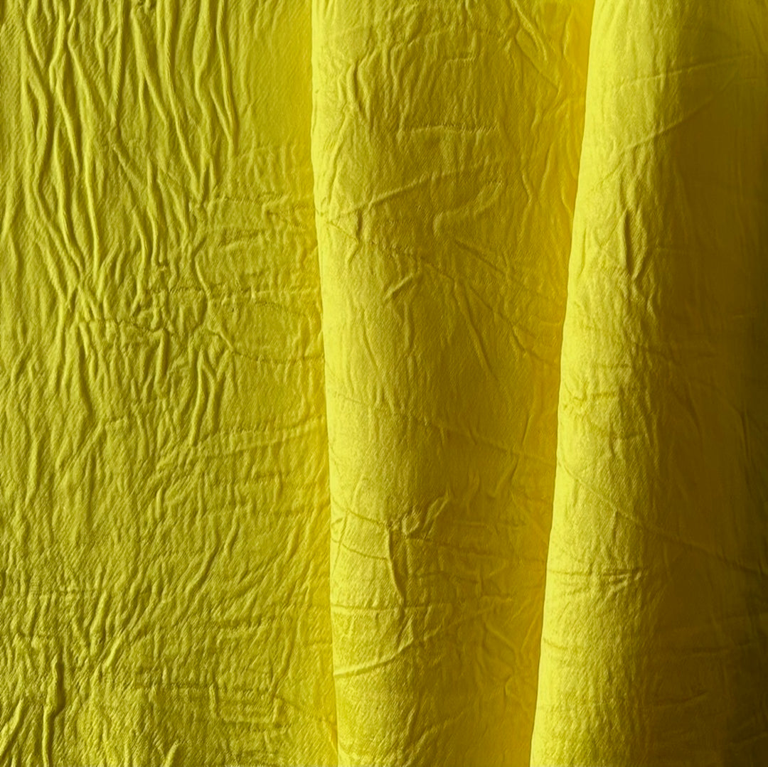 Sunny Dandelion Yellow Crushed Nylon Charmeuse (Made in Italy)