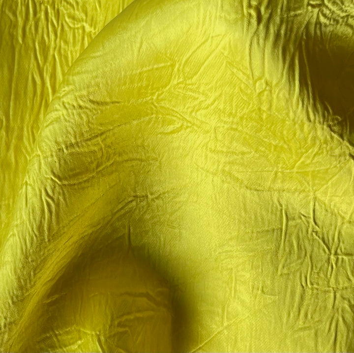 Sunny Dandelion Yellow Crushed Nylon Charmeuse (Made in Italy)