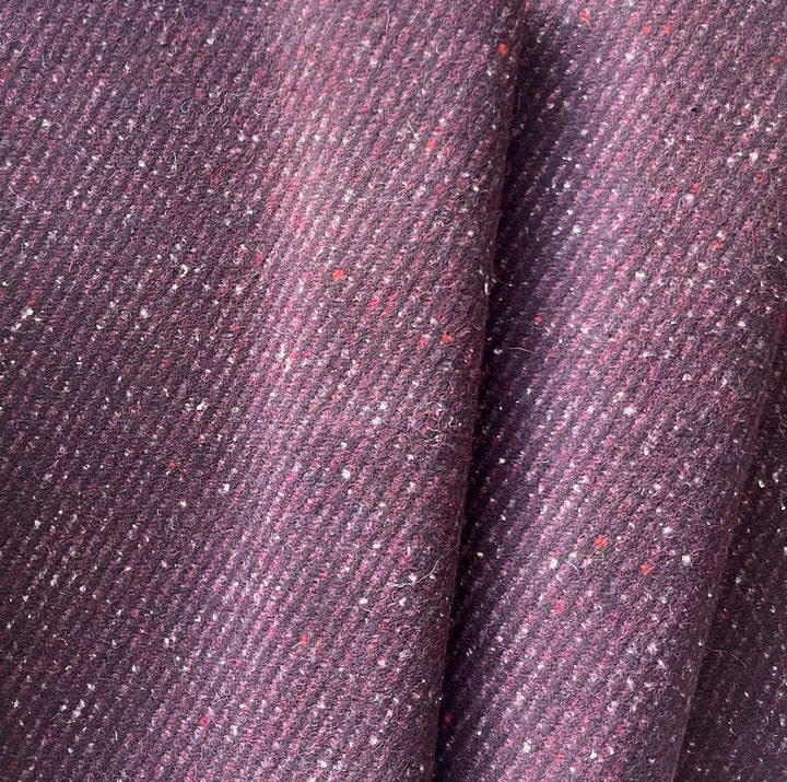 Hugo Boss Sangria Wine Tweed Wool Blend Melton Coating (Made in Italy)