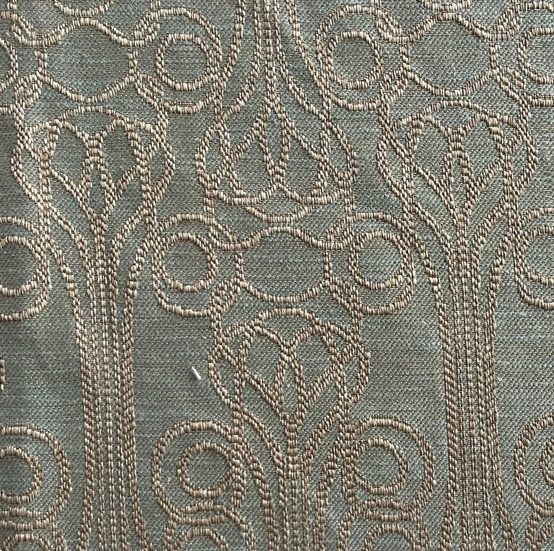 Art Deco Agate Green Fountain Linen Blend (Made in Turkey)