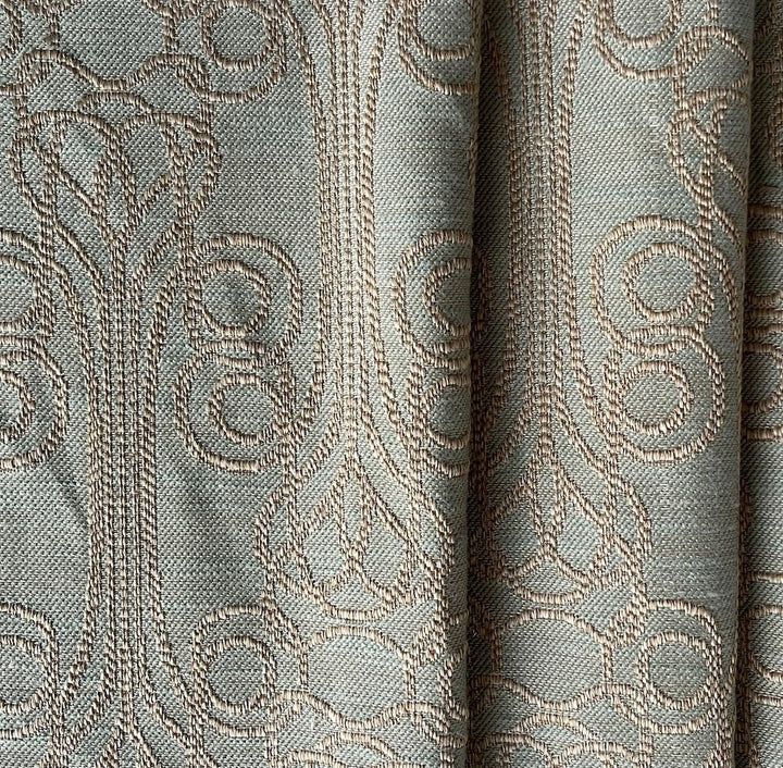 Art Deco Agate Green Fountain Linen Blend (Made in Turkey)