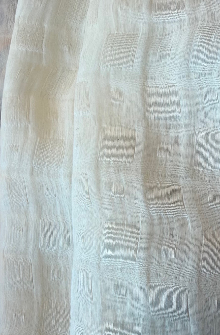 Couture Ivory Textured Silk Organza