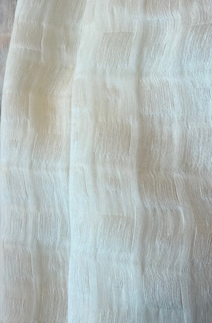 Couture Ivory Textured Silk Organza