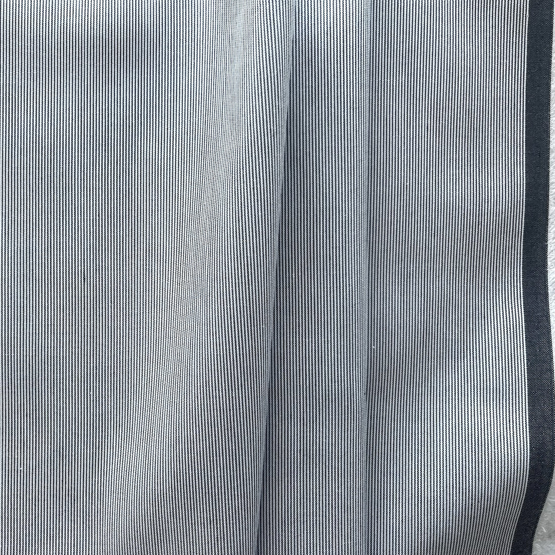 Black & White Micro-Stripe Cotton & Polyester Blend
