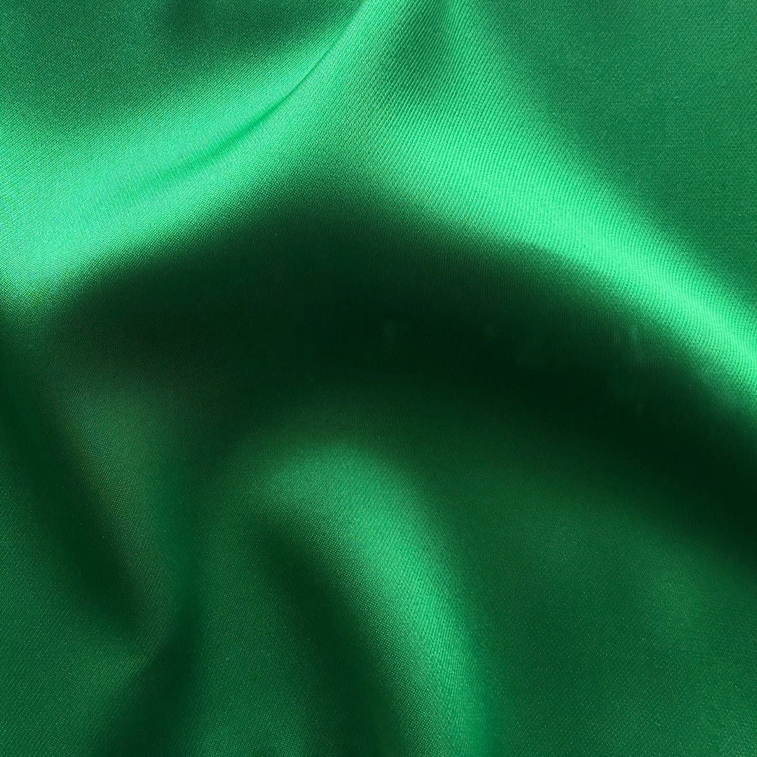 Saturated Emerald Green Delustered Polyester Duchess Satin (Made in Korea)