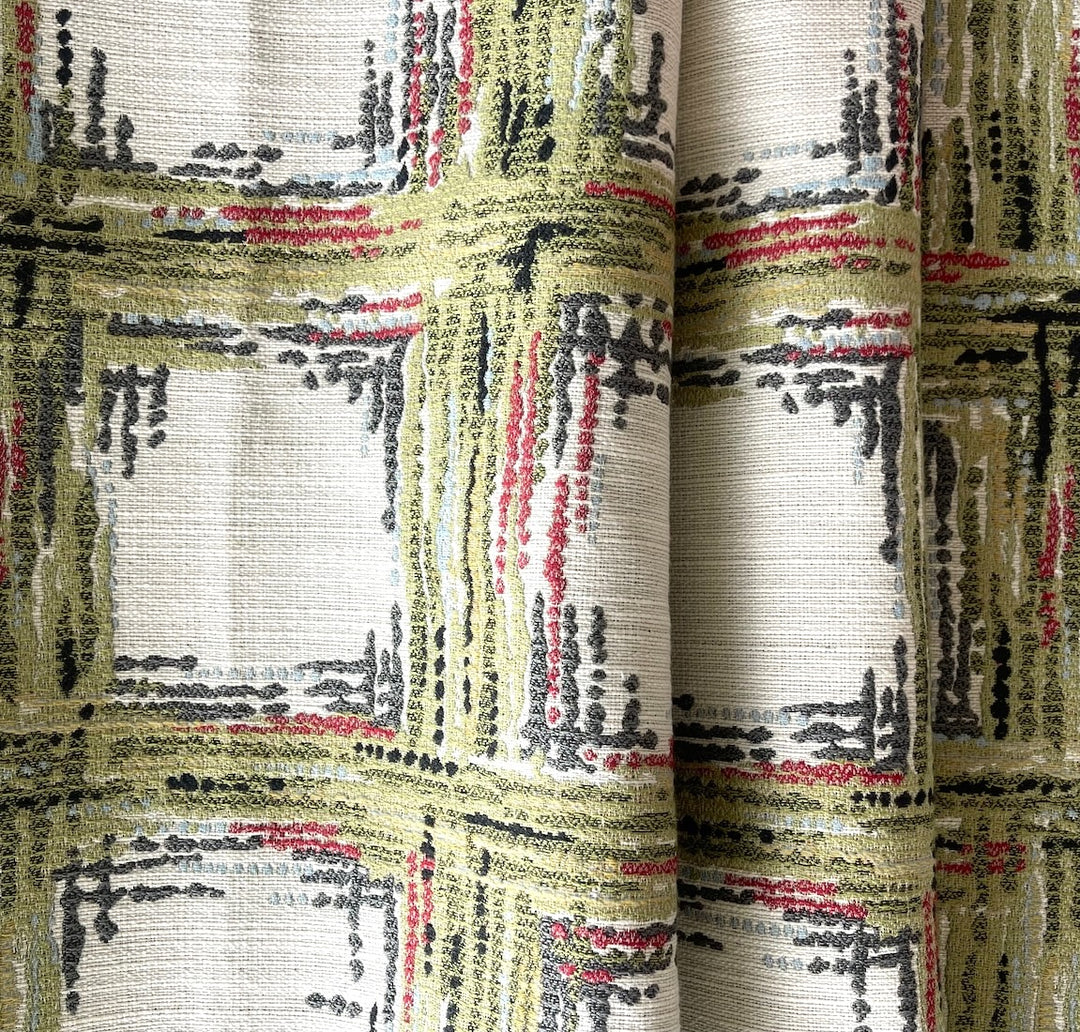 Hashtag Plaid Pear & Raspberry Polyester Blend (Made in Turkey)