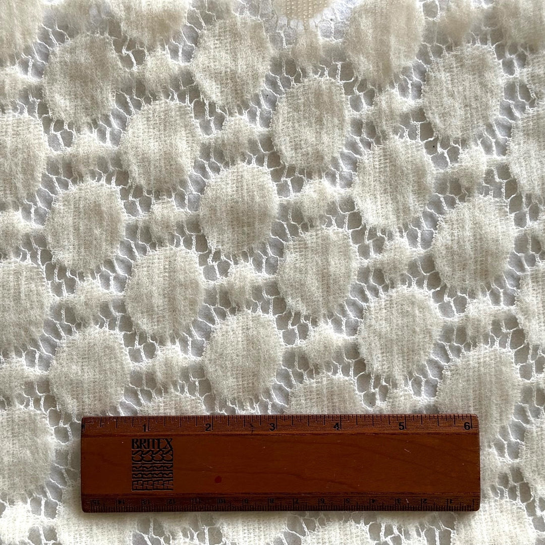 Ivory Open Crocheted Wool Knit