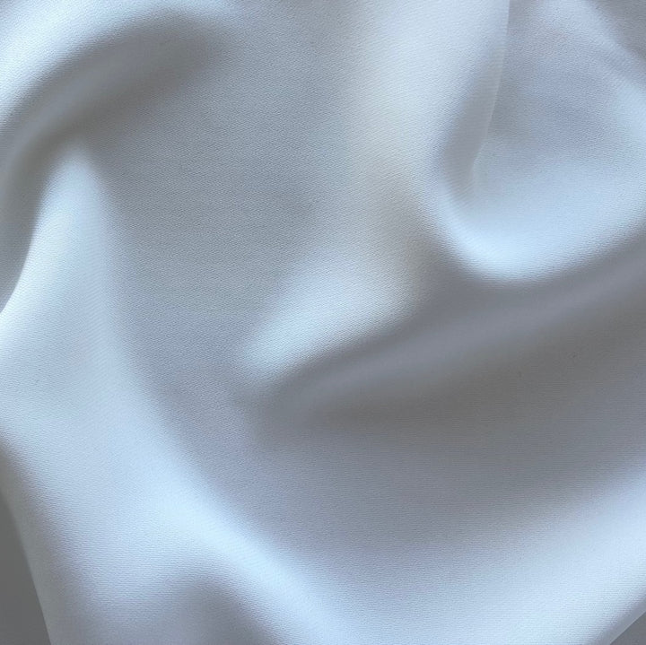 Drapey Matte Cloud White Stretch Rayon Viscose Crepe (Made in Italy)