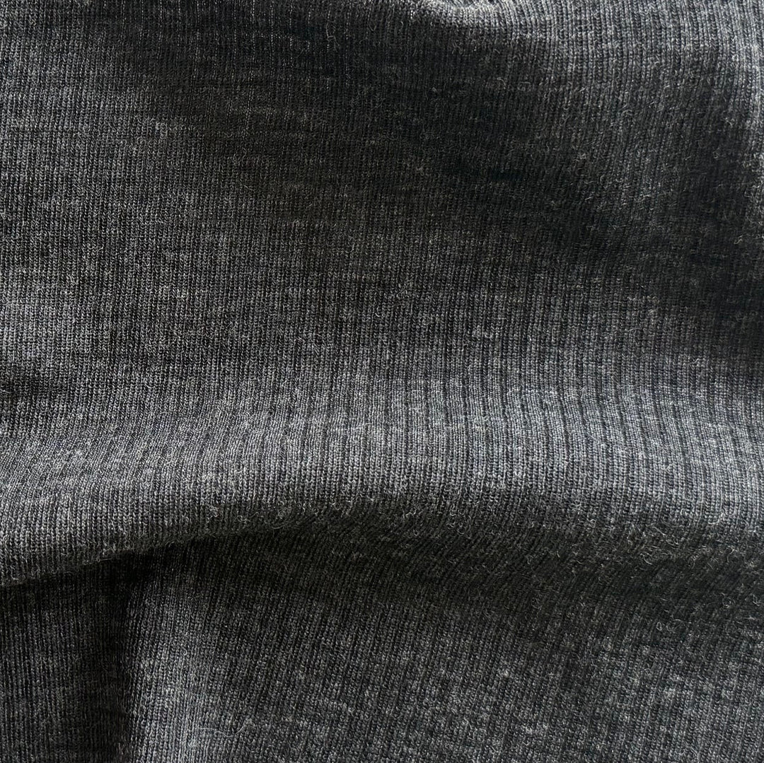 Lighter-Weight Porpoise Grey Ribbed Wool Knit (Made in Italy)