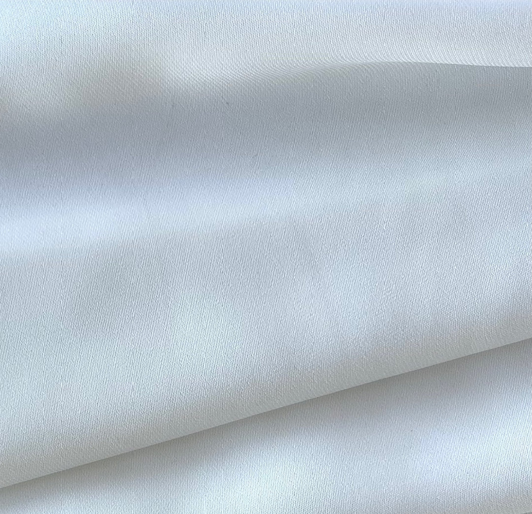 Drapey Matte Cloud White Stretch Rayon Viscose Crepe (Made in Italy)