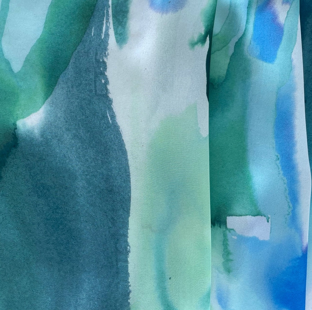 Monet's Pond Polyester Charmeuse
