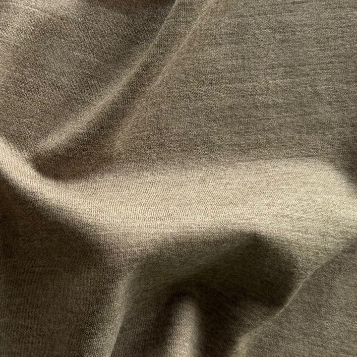 Light-Weight Heathered Mushroom Cloud Cashmere & Wool Jersey Knit (Made in Italy)