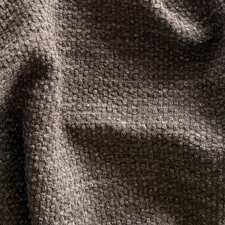 Loro Piana Taupe Soft Waffled Wool Jersey Knit (Made in Italy)