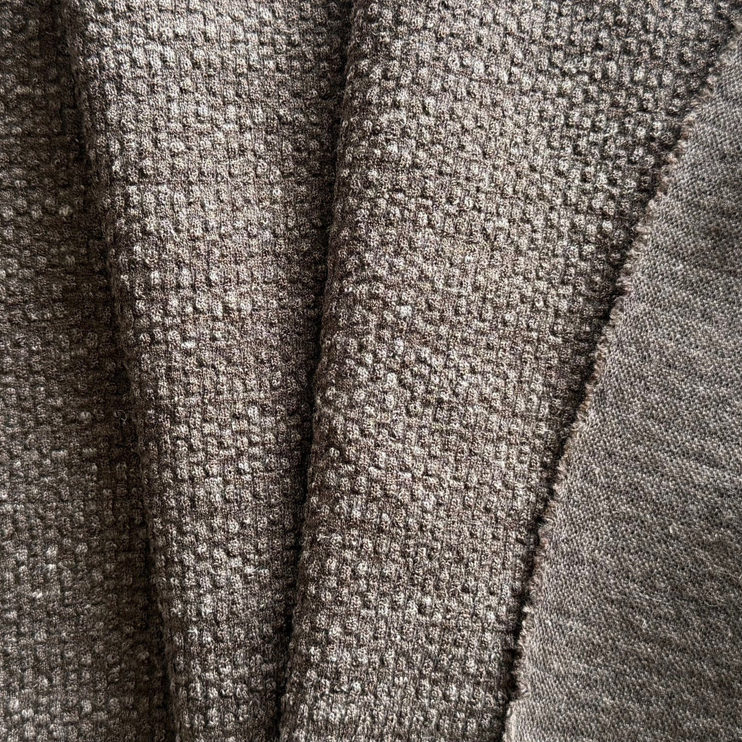 Loro Piana Taupe Soft Waffled Wool Jersey Knit (Made in Italy)