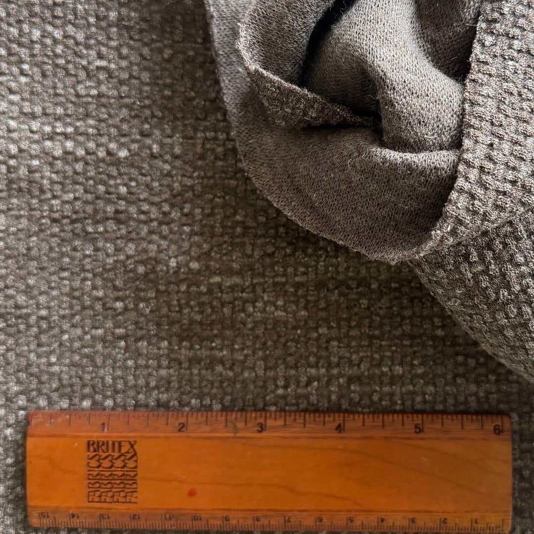 Loro Piana Taupe Soft Waffled Wool Jersey Knit (Made in Italy)