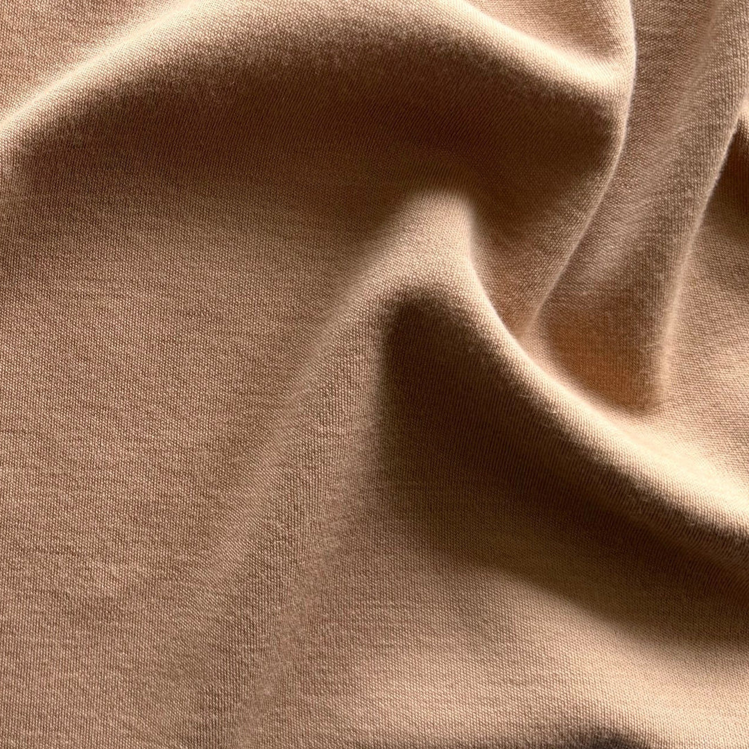 Rosy Café au Lait Wool Jersey Knit (Made in Italy)