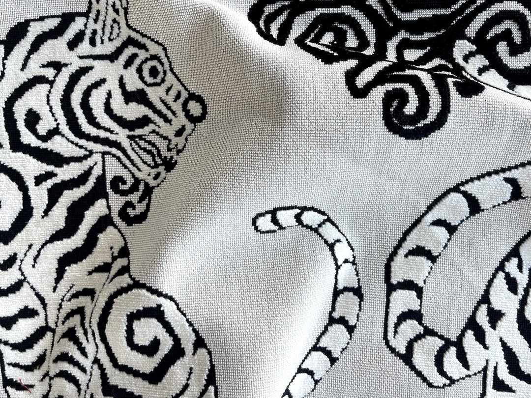 High-End Tuxedo Tiger Rayon Blend Velvet Chenille (Made in India)