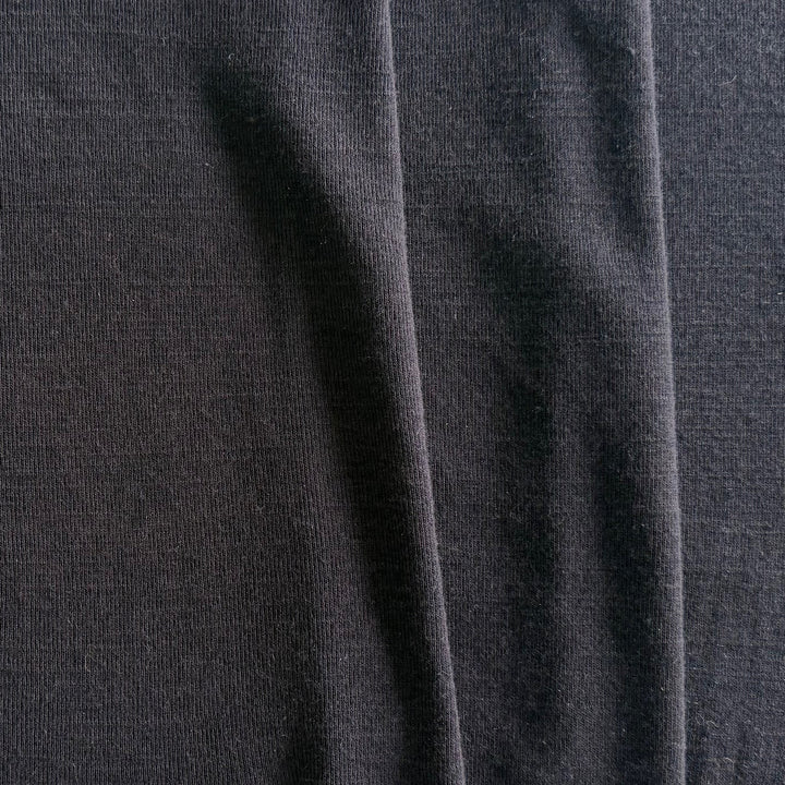 Lighter-Weight Sooty Off Black Wool Blend Jersey Knit (Made in Italy)